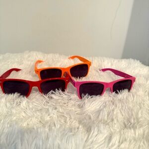 Sunglasses (3 pairs) Red, Pink, and Orange